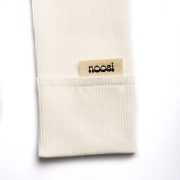 Rebrované legíny – RIBBED LEGGINGS Prírodná biela – Obrázok 4