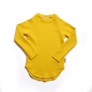 Rebrovaný nátelník s dlhým rukávom – RIBBED LONGSLEEVE Žltá – Obrázok 3