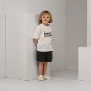 Tričko s krátkym rukávom – DOUBLE LOGO T-SHIRT Prírodná biela / antracit