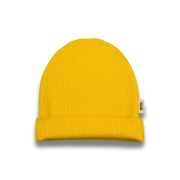 Dvojvrstvová rebrovaná čiapka – RIB BEANIE Žltá – Obrázok 2