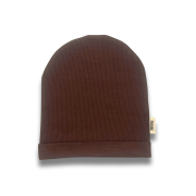 Jednovrstvová rebrovaná čiapka – LIGHT RIB BEANIE Hnedá – Obrázok 2