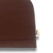 Jednovrstvová rebrovaná čiapka – LIGHT RIB BEANIE Hnedá – Obrázok 3
