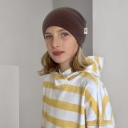Jednovrstvová rebrovaná čiapka – LIGHT RIB BEANIE Hnedá