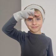 Rebrovaná čelenka – RIB HEADBAND Svetlá sivá