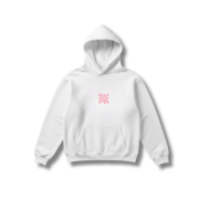 Mikina s kapucňou - BLOOM HOODIE Prírodná biela / ružová – Obrázok 3
