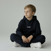 Mikina s kapucňou - noosi HOODIE Tmavá modrá / biela – Obrázok 2