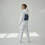 Teplákové nohavice - noosi PANTS Prírodná biela / modrá – Obrázok 2