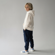 Mikina s kapucňou - noosi HOODIE Prírodná biela / modrá – Obrázok 2