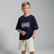 Tričko s krátkym rukávom – DOUBLE LOGO T-SHIRT Tmavá modrá / biela