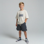 Šortky pásik - STRIPED SHORTS Modrý pásik