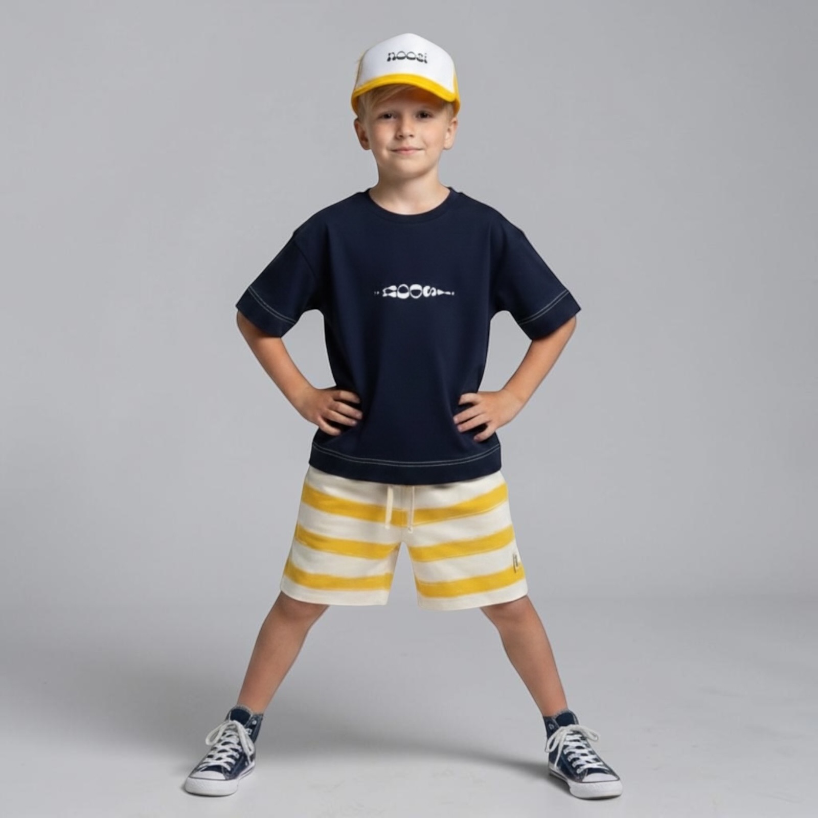 detské modré tričko Tričko s krátkym rukávom – SIGNATURE T-SHIRT Tmavá modrá / biela – Obrázok 1