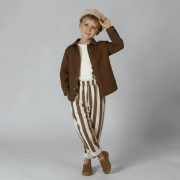 Pruhované nohavice – STRIPED PANTS Hnedá / béžová – Obrázok 2