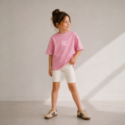 Krátke rebrované legíny – RIBBED SHORT LEGGINGS Prírodná biela