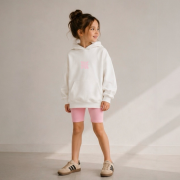 Krátke rebrované legíny – RIBBED SHORT LEGGINGS Ružová – Obrázok 2