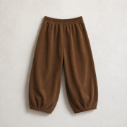 Menčestrové nohavice – CORDUROY BALLOON PANTS Hnedá – Obrázok 3