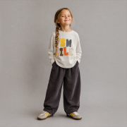 Menčestrové nohavice – CORDUROY BALLOON PANTS Antracitová