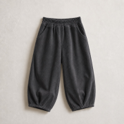 Menčestrové nohavice – CORDUROY BALLOON PANTS Antracitová – Obrázok 2