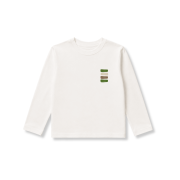 Tričko s dlhým rukávom – COLOR CODE TEE Prírodná biela / zelená – Obrázok 2