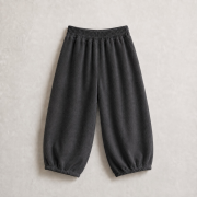 Menčestrové nohavice – CORDUROY BALLOON PANTS Antracitová – Obrázok 3