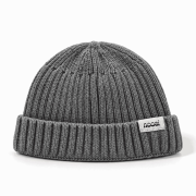 Pletená čiapka - RIB KNIT BEANIE Sivá – Obrázok 2