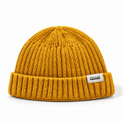 Pletená čiapka - RIB KNIT BEANIE Horčicová – Obrázok 2