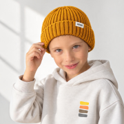 Pletená čiapka - RIB KNIT BEANIE Horčicová