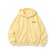 Mikina na zips – ZIP HOODIE Jemná žltá – Obrázok 2